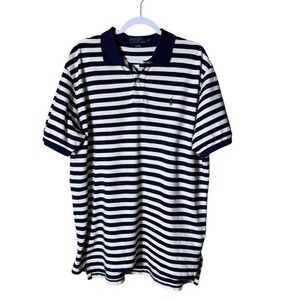 Vintage Polo Ralph Lauren Shirt XL Preppy Logo Pony Golf Tennis Prep Blue Cream